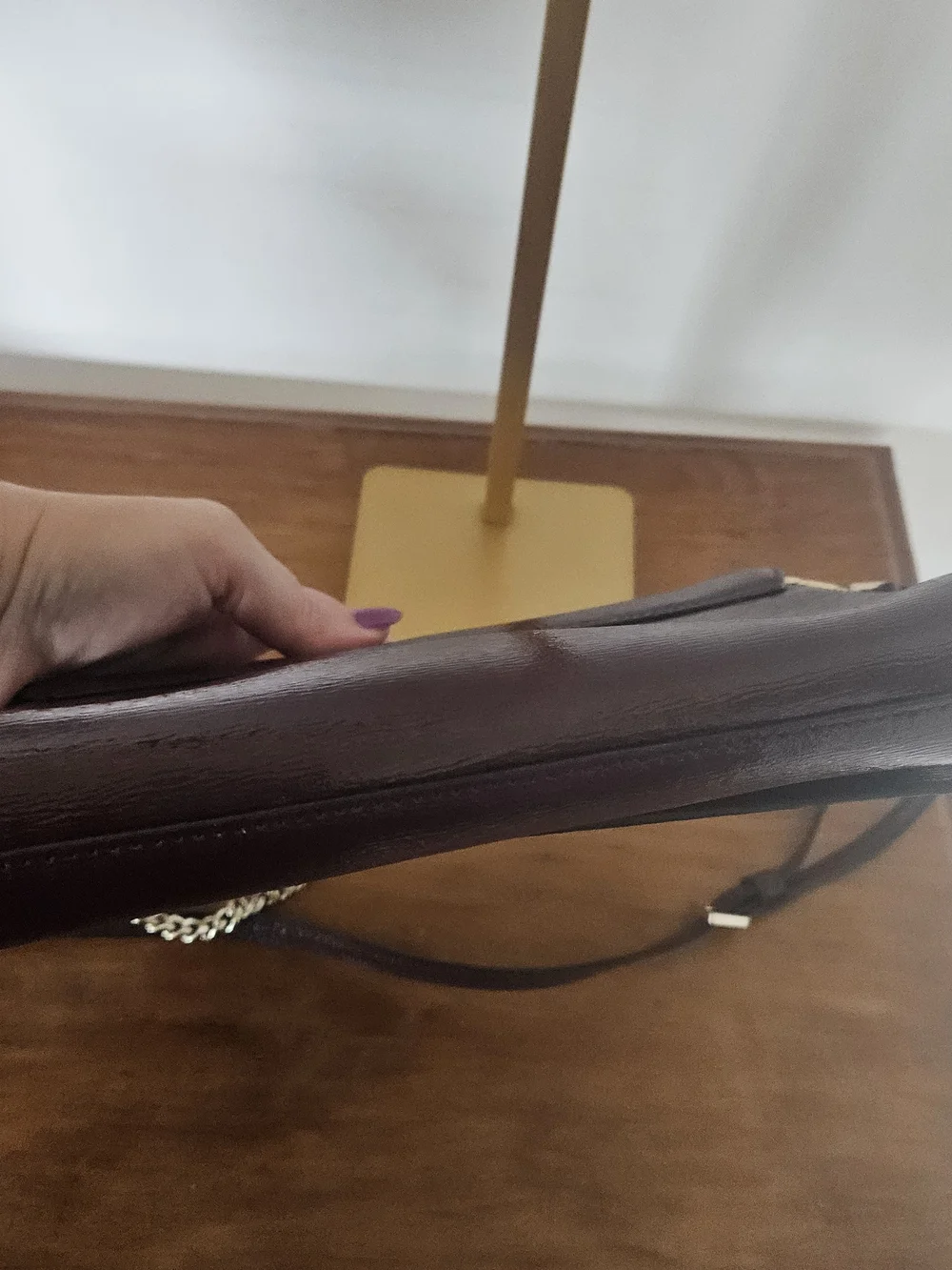 kate spade New York Patent Leather Shoulder Bag in Deep Plum